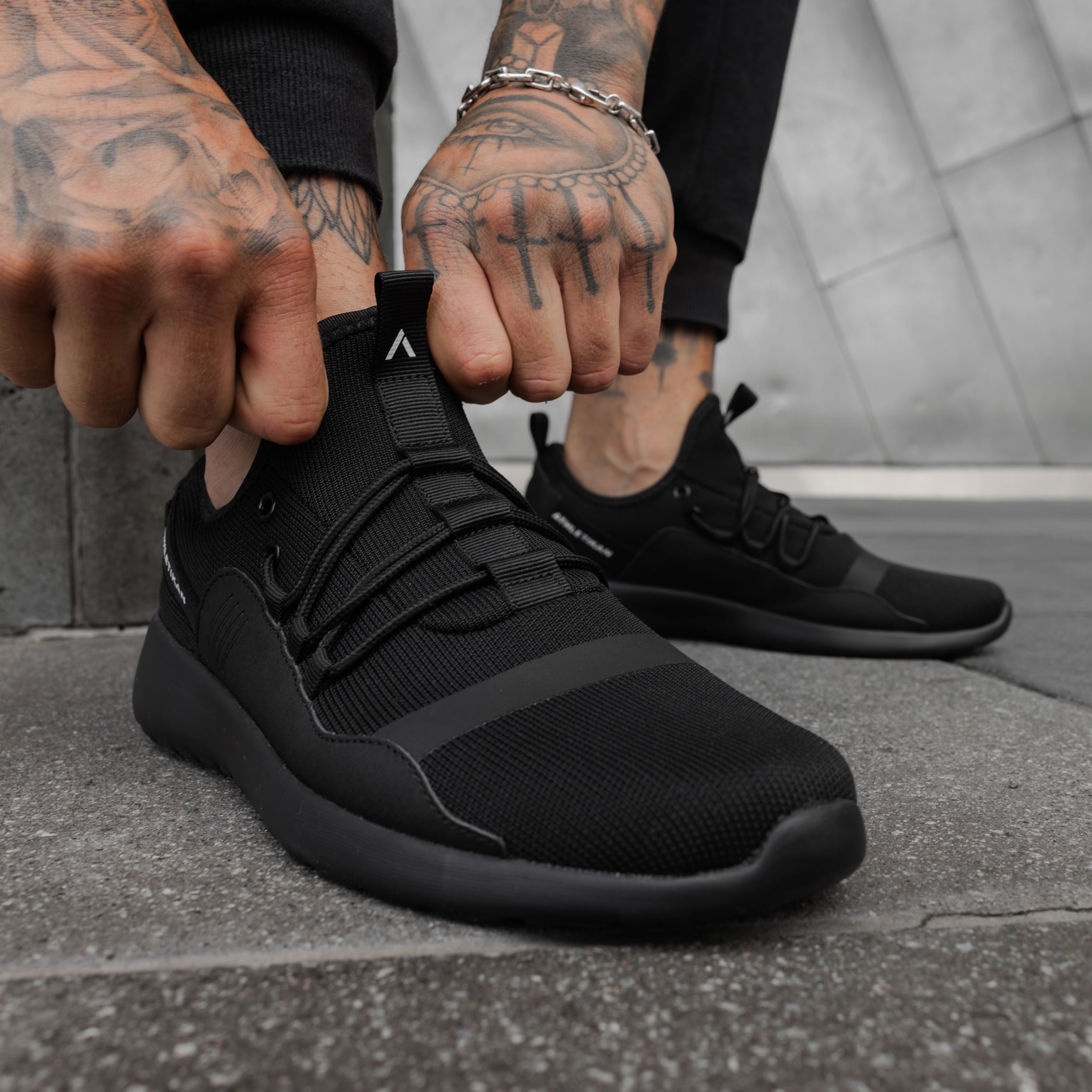 Fully black sneakers deals