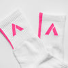 WHITE FLURO PINK SOCK